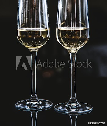 Two glasses of sparkling wine