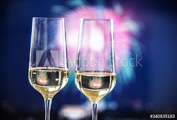 Two glasses of sparkling wine