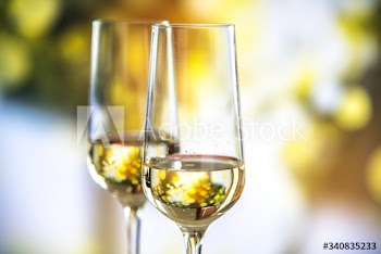 Two glasses of sparkling wine