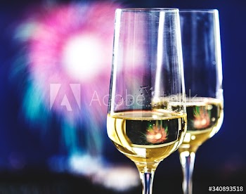 Two glasses of sparkling wine