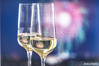 Two glasses of sparkling wine