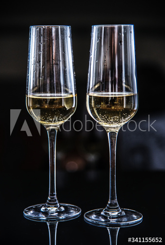 Two glasses of sparkling wine