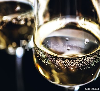 Two glasses of sparkling wine