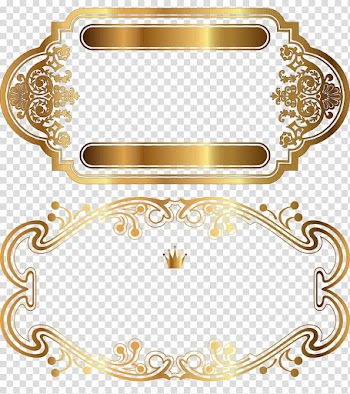 Two gold borders illustration, Paper Mural Fototapet , Classical gold decorative frame transparent background PNG clipart