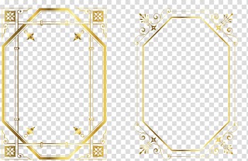 Two gold frame templates, frame Gold Pattern, Gold frame transparent background PNG clipart