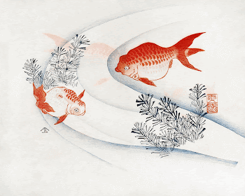 Two Goldfish in Water (1830s) | Free Photo Illustration - rawpixel