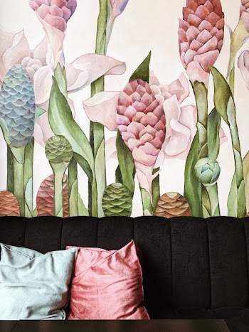 Two Gray and Pink Throw Pillows