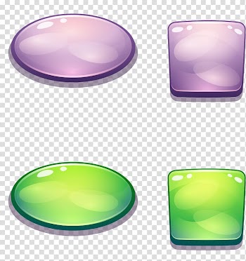 Two green and two purple plates illustration, Button Game, Color Game Buttons transparent background PNG clipart