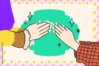 Two hands greeting