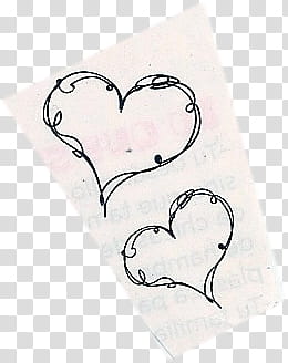 , two heart illustrations transparent background PNG clipart