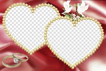 Two heart-shaped gold frames illustration, Love Frames Frames Desktop Romance, wounds transparent background PNG clipart