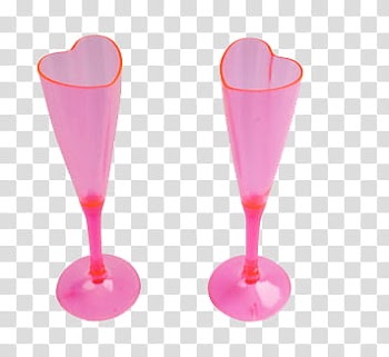 , two heart-shaped pink flute glasses transparent background PNG clipart