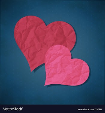  					Two hearts from paper vector image														