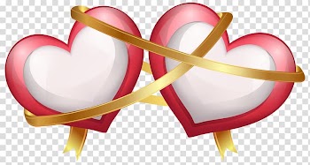 Two hearts illustration, Wedding invitation Valentine's Day Heart , Two Hearts with Ribbon transparent background PNG clipart