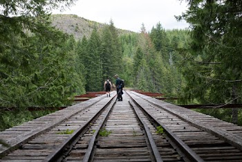 Two Hikers at the Railroad