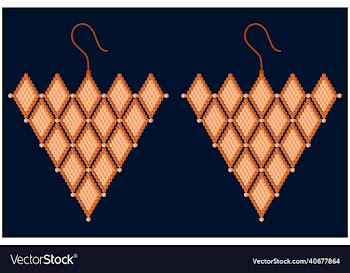 two light and dark orange earrings composed