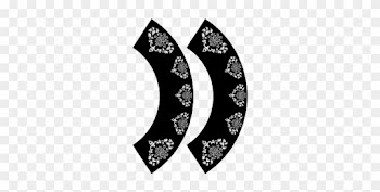 Two Line Damask Diy Cupcake Wrapper - Crescent