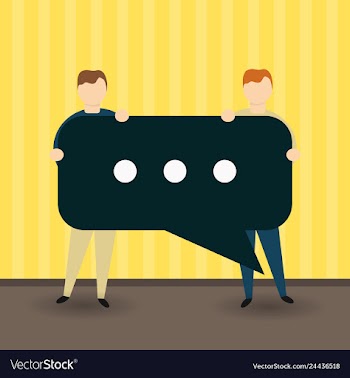 Two man take thinking cloud vector image
