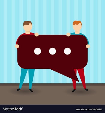 Two man take thinking cloud vector image