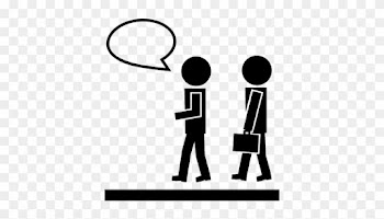Two Man Walking One Talking And The Other With A Briefcase - Two People Walking Icon
