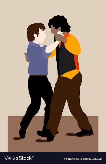 two men dancing tango