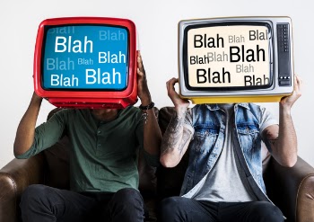 Two Men Holding Red and Gray Crt Tvs in Front of Faces