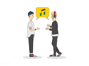 Two men talking about music | Free stock vector - 399505