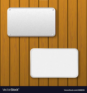 Two metal plates on a wooden wall vector image