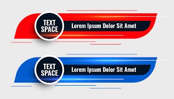 Two modern lower third template design banner Free Vector