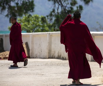 Two Monk Wearing Red Monk Dress