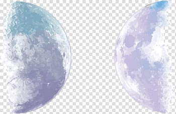 Two moon illustrations, Earth Moon Euclidean , fantasy moon transparent background PNG clipart