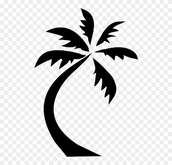 Two Palms On Island - Palm Tree Clip Art Png