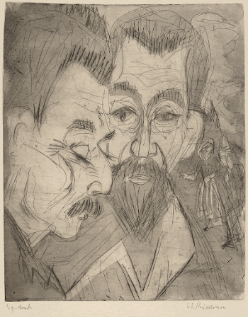 Two Peasant Heads (1920) print | Free Photo - rawpixel