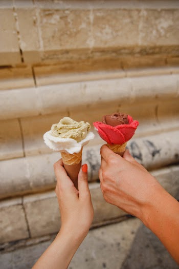 Two People Holding Ice Creams