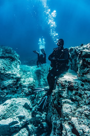 Two People Under Water