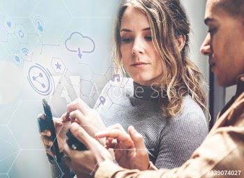 Two people with a phone