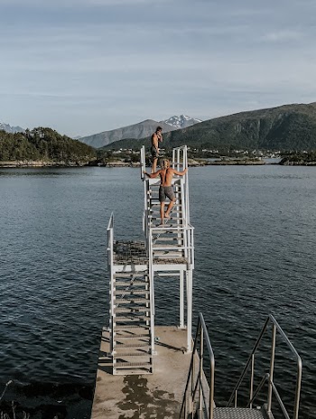 Two Person Standing Metal Stairs