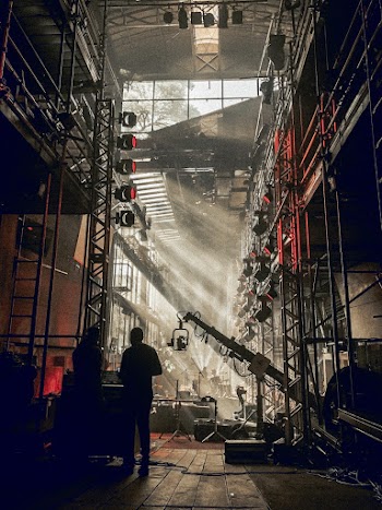 Two Person Talking on Stage Set Up