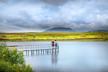 Two Persons Standing on Sea Dock