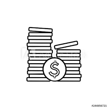 Two piles of coins hand drawn outline doodle icon