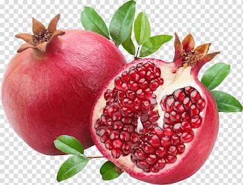 Two pomegranate fruits, Open Duo Pomegranate transparent background PNG clipart