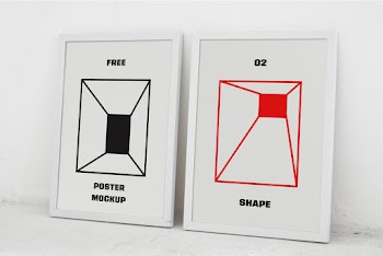 Two Poster Mockups 02 free poster mockup shape 