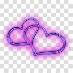 Two purple heart art, Two Attached Hearts transparent background PNG clipart