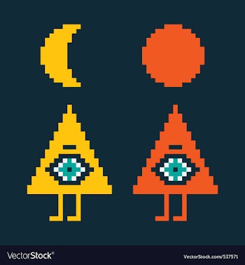 Two pyramids with eyes vector image