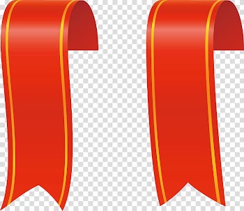 Two red and yellow ribbon , Red, Ribbon transparent background PNG clipart