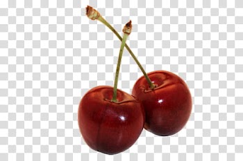 , two red cheery fruits transparent background PNG clipart
