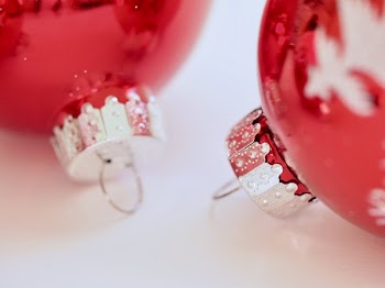 Two Red Christmas Ornaments