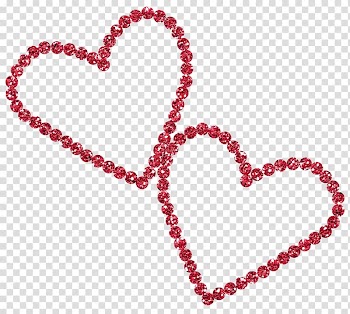 Two red gemstone heart illustration, Diamond Heart Scalable Graphics , Red Diamond Hearts transparent background PNG clipart