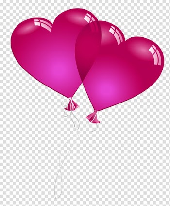 Two red heart balloons illustration, Valentine's Day Heart , Valentine Heart Baloons transparent background PNG clipart