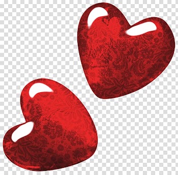 Two red hearts illustration, Farmerama Sticker , Red Art Hearts transparent background PNG clipart